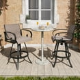 thumbnail image 2 of Pellebant Set of 2 Outdoor Swivel Bar Stools Aluminum Patio Bar Chairs in Gray, 2 of 8