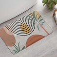 thumbnail image 2 of Orange Boho Geometric and Plant Pattern (2) Bathroom Rugs Mat,Non Slip Microfiber Bathroom Rug,Rubber Backing,Soft Bathroom Mats for Bathroom Floor,Tub and Shower,17x27in(43x68cm), 2 of 5