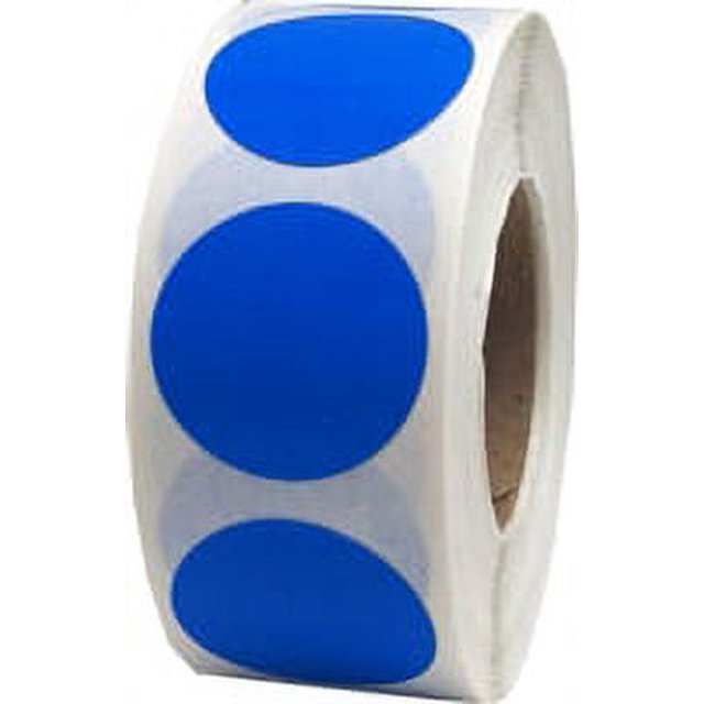 Code Couleur Bleu Amovible Organisant l'Inventaire Étiquettes 0.75" inch Round Circle - 500 Pack InStockLabels.com