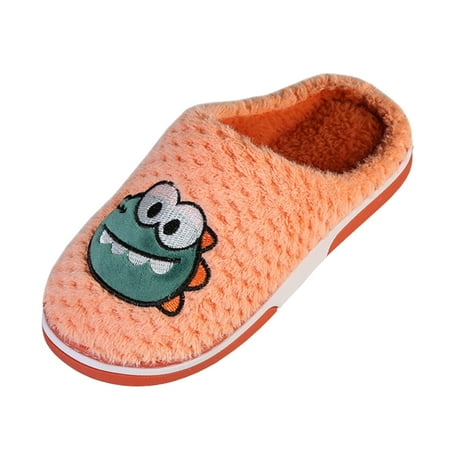 

Fashion Autumn Winter Female Slipper Flat Non Slip Light Plush Warm Comfortable Cute Cartoon Dinosaur Design