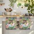 thumbnail image 4 of Easter Kitchen Towels Set of 4, Spring Colorful Eggs Flower Leaf Wood Grain Plaid Absorbent Dish Towels for Kitchen, Microfiber Hand Towel, Quick Drying Tea Towel for Cleaning Decorative Dishcloths, 4 of 7