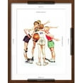 thumbnail image 5 of Art.com Four Sporting Boys: Basketball Giclee Print by Norman Rockwell, Brown Frame Wall Art, 17" x 21", 5 of 5