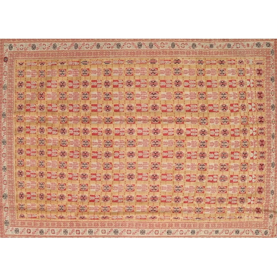 Ahgly Company Machine Washable Indoor Rectangle Contemporary Sand Brown Area Rugs, 5' x 8'