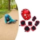 thumbnail image 5 of 7 piezas/juego de casco de bicicleta para niños, casco de patín con rodilleras, coderas y muñequeras, casco de patineta para adolescentes para niñas p Rojo, 5 of 8