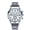 A, variant on Men's Business Stainless Steel Band Watch Classic Quartz Analog Display Luminous Date Window for Office Daily Wear - White Dial Silver Band