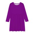 thumbnail image 6 of Rohuuque Girls Long Sleeve Stretchy Dress A line School Party Simple Dresses 7 Years Purple, 6 of 6