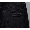 thumbnail image 4 of Men's Summer Ripped Thin Denim Shorts Youth Black Fashion Washed Slim Fit Five-Point Pants, 4 of 5