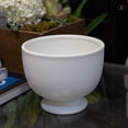 thumbnail image 2 of Kerry Ceramic White Pedestal Planter, 2 of 5
