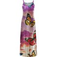 thumbnail image 3 of LAICAIW Robe d'Été Teinture sur Nœuds Florale Col en V Aguichant Sans Manches Femme Longue Mode Ample Maxi Robes Plage Fête Robe d'Été, 3 of 4