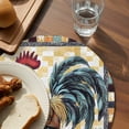 thumbnail image 4 of Round Placemats Rooster Sunflower 15 inch Set of 6 Table Mats for Dining Table Vintage Yellow Plaid Heat Resistant Non-Slip Kitchen & Home Decorative Place Mat Set, 4 of 8