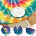 thumbnail image 4 of Colorful Tie Dye Spiral Pattern Round Fitted Tablecloth with Elastic Edge,Dining Table Cover Waterproof,Outdoor Round Tablecloth for Camping,Dining,Indoor and Outdoor, 4 of 7