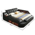 thumbnail image 2 of Multifunctional Queen Bed Frame, Upholstered Platform with Storage, Massage Recliner, Adjustable Headboard, Bluetooth Speaker & USB Charging Station, 2 of 7