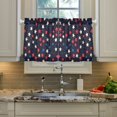 thumbnail image 2 of Yayeee Kitchen Curtains Tier Pair Light Filtering 27"x24" Rod Pocket Short Cafe Window Panel, Red Starry Pattern, 2 of 7