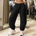 thumbnail image 3 of Women's Pants,Spring Pants Women Baggy Sweatpants Casual Solid Color Lounge Barrel Pants Trousers with Pockets, 3 of 7