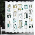 thumbnail image 3 of Ambesonne Paparazzi Shower Curtain, Various Vintage Cameras, 69"Wx70"L, Sea Green Khaki, 3 of 4