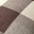 thumbnail image 2 of Pack of 2 Classic Farmhouse Buffalo Check Plaids Polyester Linen Soft Soild Decorative Square Throw Pillow Covers Home Decor Outdoor Cushion Case for Sofa Bedroom 18 x 18 Inch, Brown and White, 2 of 6