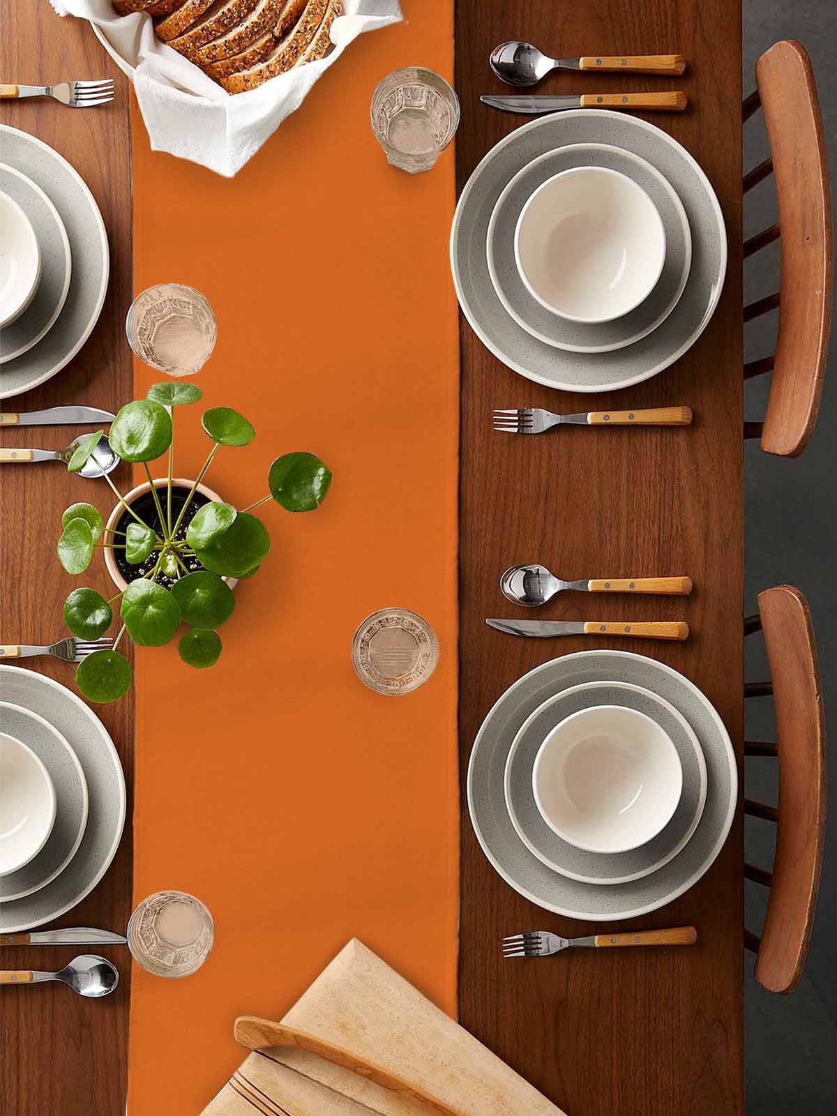 nqOlkjepod Orange Table Runner 90 Inches Long Farmhouse Dress Scarves, Pure Orange Dining Tablerunner for Coffee Table/Kitchen Island/Party Décor, 13" x 90"