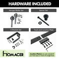 thumbnail image 3 of Homacer Black Rustic Double Track U-Shape Bypass Sliding Barn Door Hardware Kit, for Two/Double Doors, 20ft Long Flat Track, Spoke Wheel Design Roller, Heavy Duty, for Interior & Exterior Use, 3 of 6