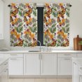 thumbnail image 3 of Autumn Monarch Butterflies Bathroom Window Curtain, Wildflowers Botanical Foliage Light Filtering Coffee Kitchen Curtains, Bedroom Living Room Curtains 2 Panel 84"x45", 3 of 8