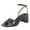 Black, variant on FSJ Women Graceful Square Open Toe Adjustable Ankle Strap Sandals Chunky Low Heels Pumps Sexy Party Summer Dress Pumps Shoes Size 8 Gold