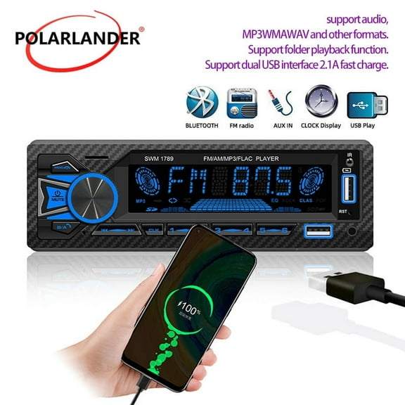 1 Din Car Radio 60W*4 Smartphone APP Control Bluetooth AI voice BT FM USB TF AUX Audio Copy Function Multimedia Player 12V