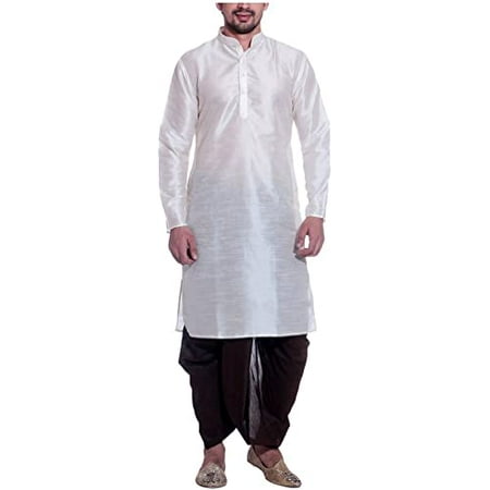 

Royal Men s Silk Blend Dhoti & Kurta Set_White