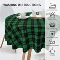 thumbnail image 5 of Round Tablecloth 60 Inch, Classic Green Buffalo Plaid Round Tablecloth Water Resistant Tabletop Cover Kitchen Tablecloth for Party, Wedding, Cocktail, Banquet, Festival, 5 of 8