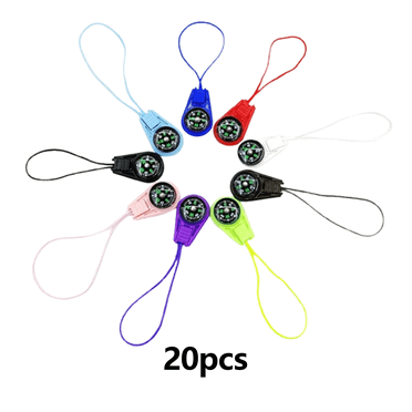 GJX 20Pcs Mini Compass Multi-Function Compass Travel Accessories Personality Selection Camping Gadgets Combination Style