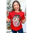 thumbnail image 4 of Plaid Santa Merry Christmas Y'all Red T-Shirt, 4 of 9