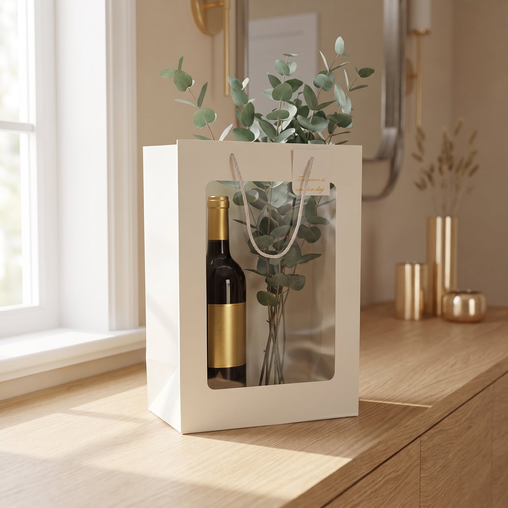 Unique Bargains Gift Bags with Handles to Elevate Gifting White 7.9" x 5.9" x 11.8"