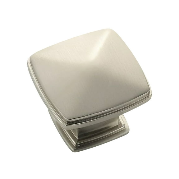Temple Square Style Cabinet Knob, 1-11/16 Inch Overall Length, Brushed Nickel