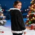 thumbnail image 5 of WhouRiu Toddler Girl's Hoodies Flannel Christmas Cozy Hooded Sweatshirt Kids Xmas Party Warm Outerwear Hoodies Black,Sized 2-3, 5 of 6