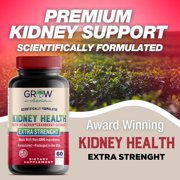 Grow Vitamin Kidney Pro-Health Supplement – Cranberry, Uva Ursi & Astragalus Extract, Bladder & Urinary Tract Support, Non-GMO, 60 Vegetable Capsules