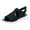Black, variant on Womens Wedge Chunky Platform Sandals Firm Knit Upper Memory Foam Shoes Lightweight Summer Athletic Walking Sneakers Black Size 8.5