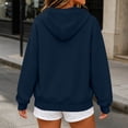 thumbnail image 4 of Womens Full Zip Up Hoodies Solid Color Drawstring Kangaroo Pocket Sweatshirt Oversized Long Sleeve Casual Loose Fit Winter Top, 4 of 6
