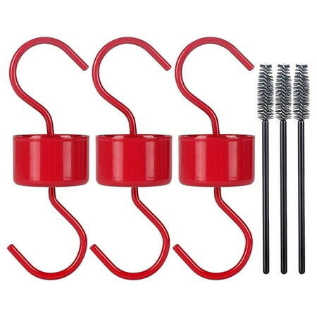 

Metal Ant Moat for Hummingbird Feeders Red Feeder Ant Guard 3 Hooks 3 Brushes 3pcs red