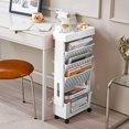 thumbnail image 2 of HLONK Movable Classroom Desk Book Storage Rack - Multi-layer Trolley for Stationery and Books Organization, 2 of 8
