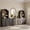 Bijou Ebony 1B2E, variant on BELLEZE 4 Piece Modular TV Stand with Storage, Modern 2 Entertainment Center with Arched Hutch and 2 Wood Cabinets with 3 Drawers, Media Console for Living Room, Ebony