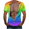 thumbnail image 1 of Qertyioot T-Shirt d'Entraînement pour Hommes T-Shirt d'Été Décontracté pour Hommes Col Rond Manches Courtes Haut avec Imprimé sur la Poitrine et Col Rond, 1 of 2