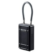 Sanwa Direct Key Box Dial type 4-digit wire length 20 cm Large key storage Anti-theft 200-SL065BK