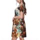 thumbnail image 2 of Disketp Animal Filled Noahs Ark para Vestido de Manga Corta para Mujeres, Vestidos de Verano para Mujeres, Casual y Holgado para la Playa, 2 of 6