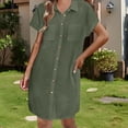 thumbnail image 1 of WILLBEST Vestido Camisero Largo De Lino Con Botones Y Mangas Cortas Para Mujer, Ideal Para Playa Y Verano | Ligero Y Transpirable, 1 of 3