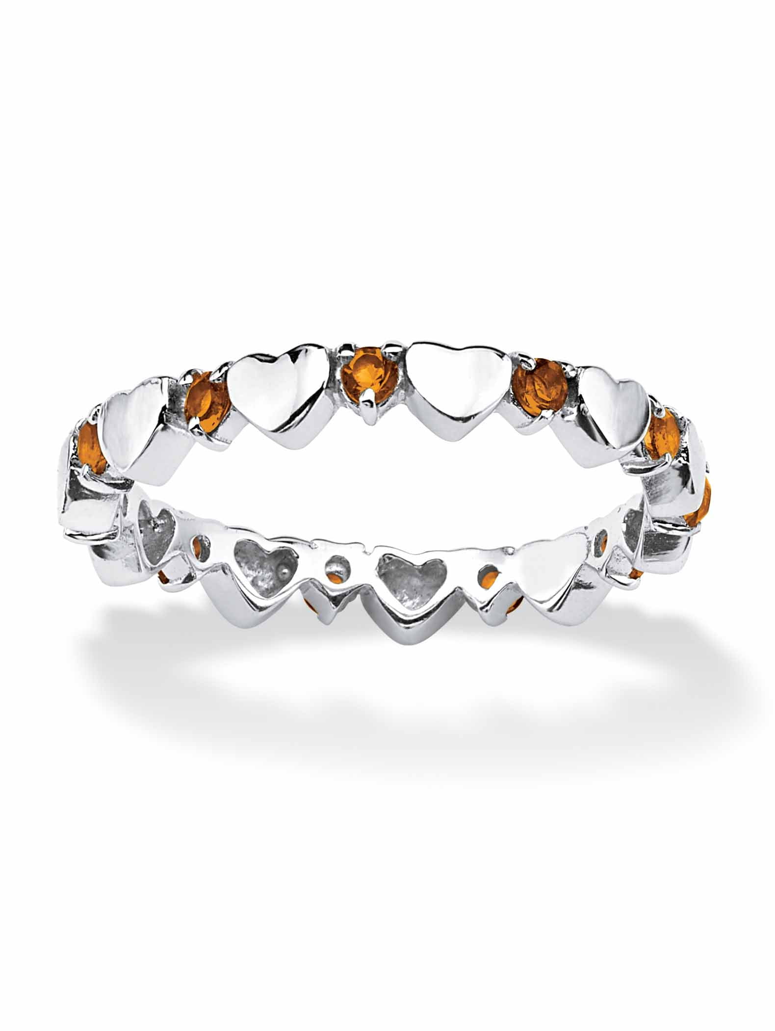 PalmBeach Jewelry Simulated Birthstone Interlocking Stackable Eternity ...