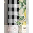 thumbnail image 5 of Hello Summer Lemons Sheer Curtains 2 Panels Set Farmhouses Fruits Black Plaid Retro Letter Sheer Window Curtains Light Filtering Rod Pocket Voile Drapes for Bedroom Living Room 52"x45", 5 of 8