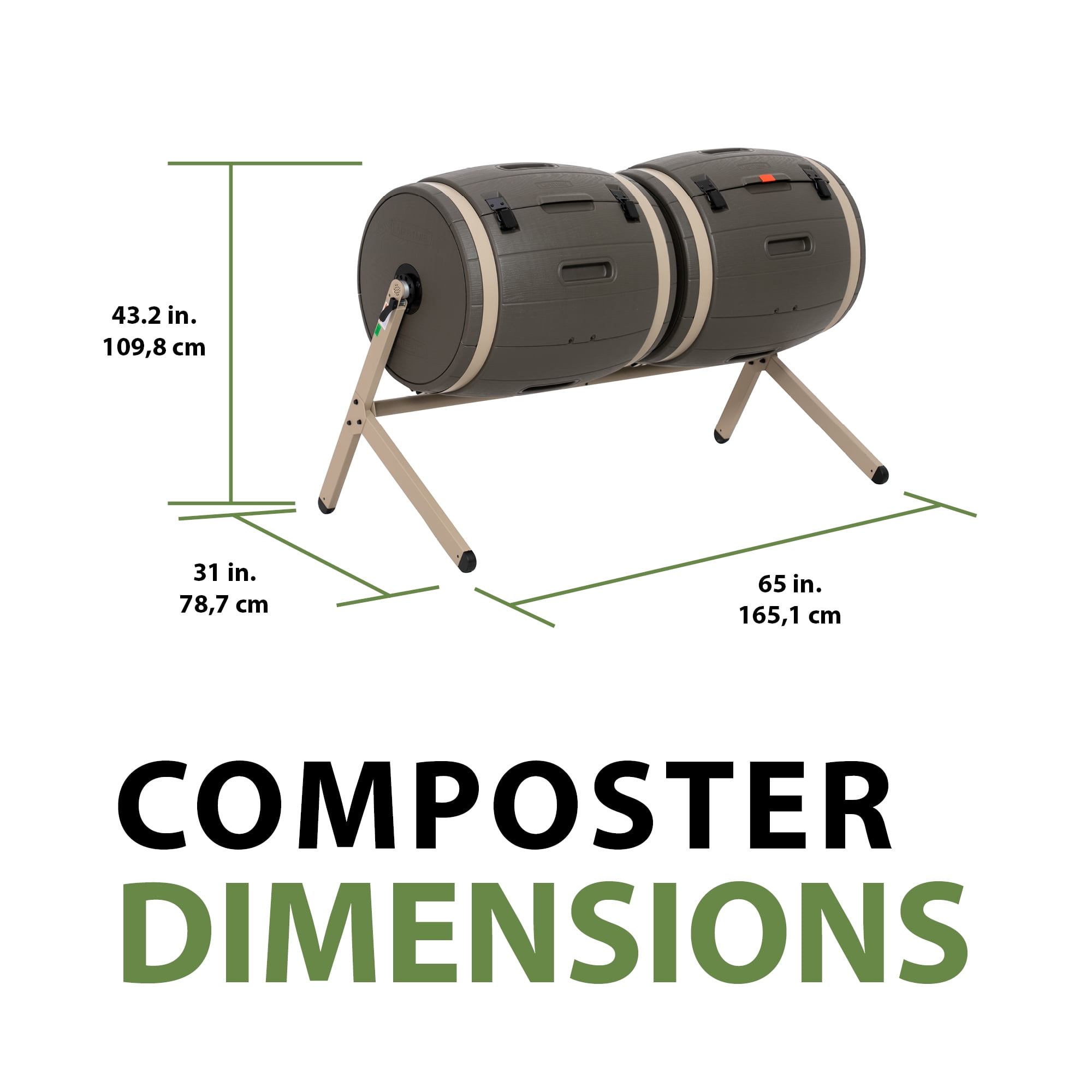 Lifetime Double Bin Rotating Composter, 100 Gallon, Polyethylene (60309)