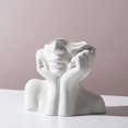 thumbnail image 1 of Jarrón con forma de cara para flores, jarrón con forma de cabeza de niña, jarrón con forma de cuerpo femenino, jarrón de cerámica, elegante y único, floreros de arte moderno para la decoración de la, 1 of 6