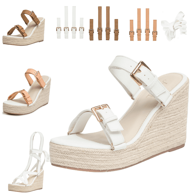 White and top brown wedges