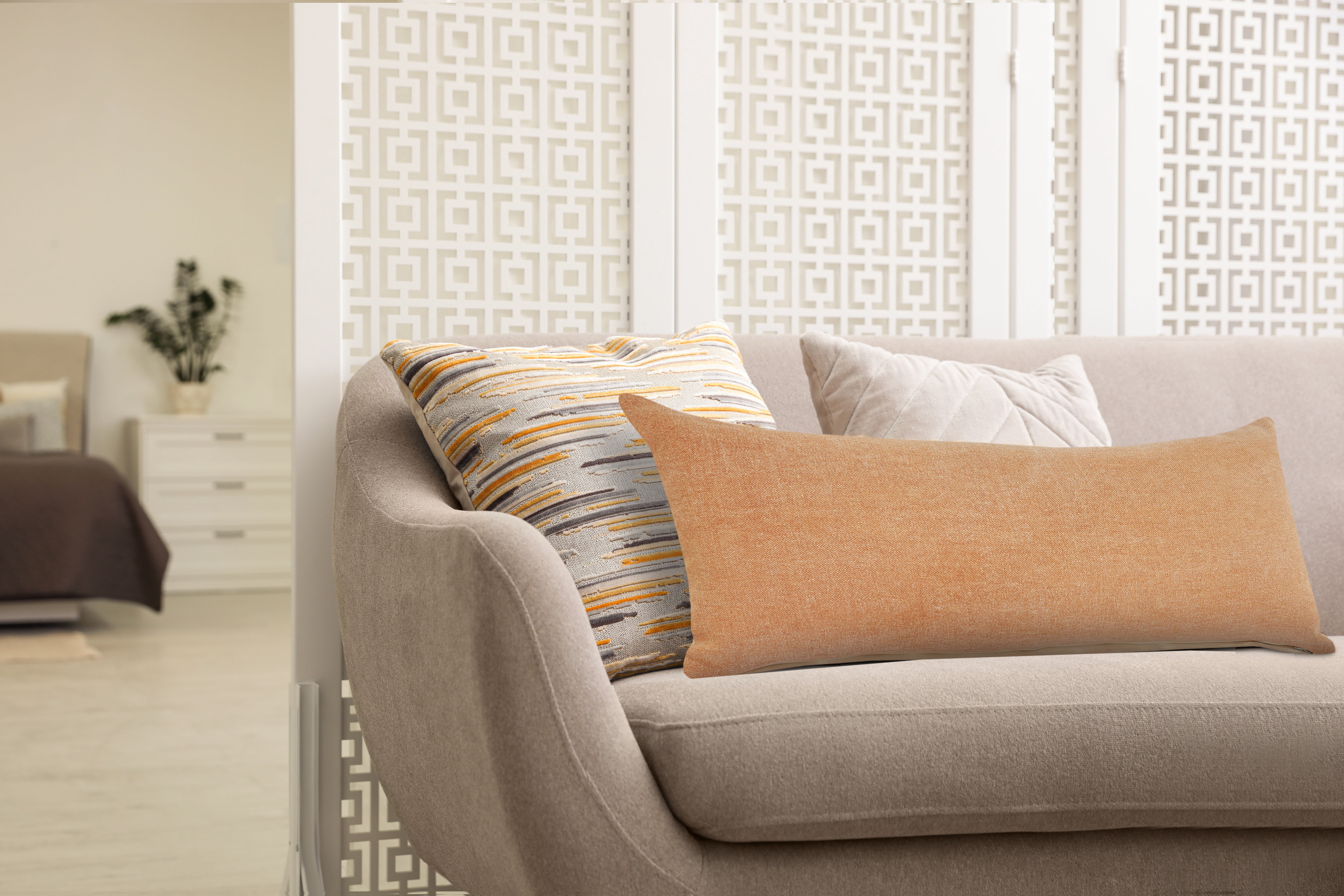 Ox Bay Tatum 14" x 36" Light Brown Solid Cotton Adult Decorative Throw Pillow