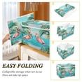 thumbnail image 4 of Ryvnso Flamingo Tropical Palm Tree Sea Large Lidded Foldable Storage Baskets Cubes Boxes Lids Bin for Home, 4 of 7