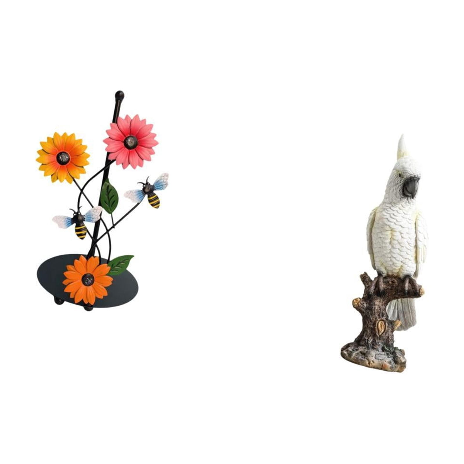 Fiocias Parrot Paper Towel Holder Dispenser Non Slip Vertical Tissue Holder Rack Animal Sculpture Resin Indoor Decorative Figurine Desktop Ornament for Desk T